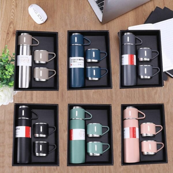 Vacuum Flask Set + Cups