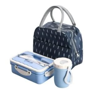 Lunch Box With Lunch Bag + Cup & Spoons