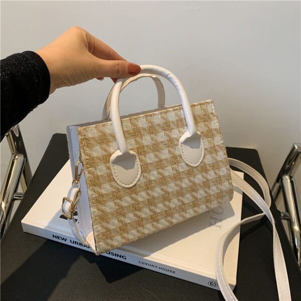 HOUNDSTOOTHPATTERN LADIES HANDBAG