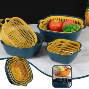 6Pcs Bowls With Drain Baskets