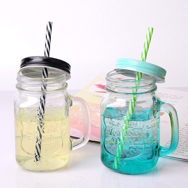 Rainbow Mason Jar Sippers (With Straw)