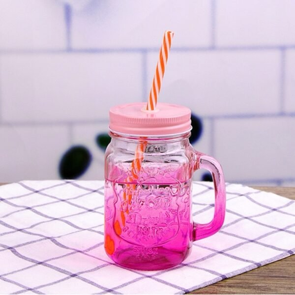 Rainbow Mason Jar Sippers (With Straw)