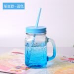 Rainbow Mason Jar Sippers (With Straw)
