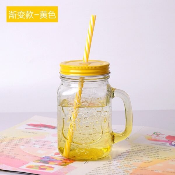 Rainbow Mason Jar Sippers (With Straw)