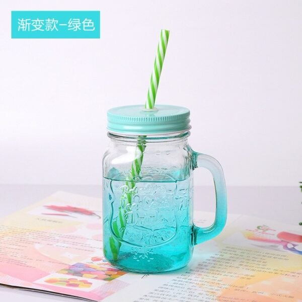 Rainbow Mason Jar Sippers (With Straw)
