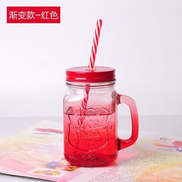 Rainbow Mason Jar Sippers (With Straw)