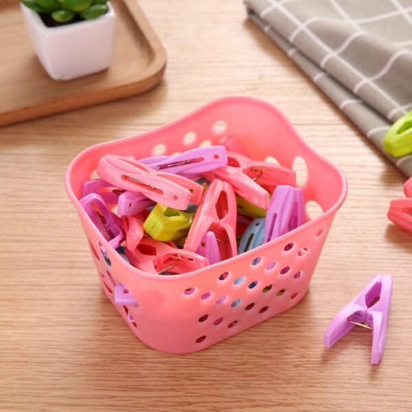 30pcs Colorful Plastic Peg Set with Storage Basket