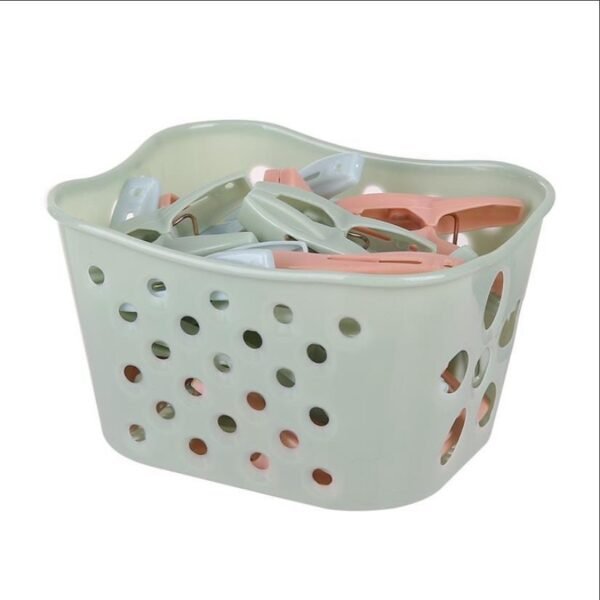 30pcs Colorful Plastic Peg Set with Storage Basket