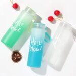 “Hello Master” Gradient Glass Water Bottle – 500ml