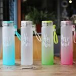 “Hello Master” Gradient Glass Water Bottle – 500ml