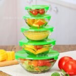 5-Piece Glass Food Storage Bowls with Lids (Stackable Set)