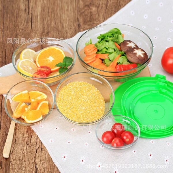5-Piece Glass Food Storage Bowls with Lids (Stackable Set)