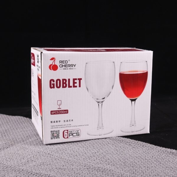 Red Cherry Goblet Glass Set – 6pcs (130ml)