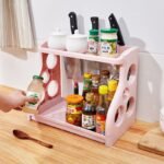 2 Tier Kitchen Organizer Rack with Knife Slots