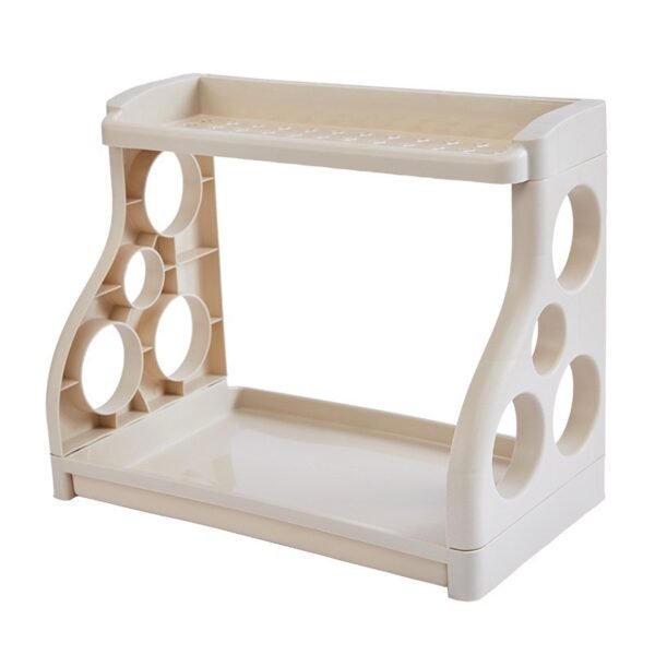 2 Tier Kitchen Organizer Rack with Knife Slots