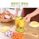 2-in-1 Vegetable Dicer & Slicer – Manual Press Style