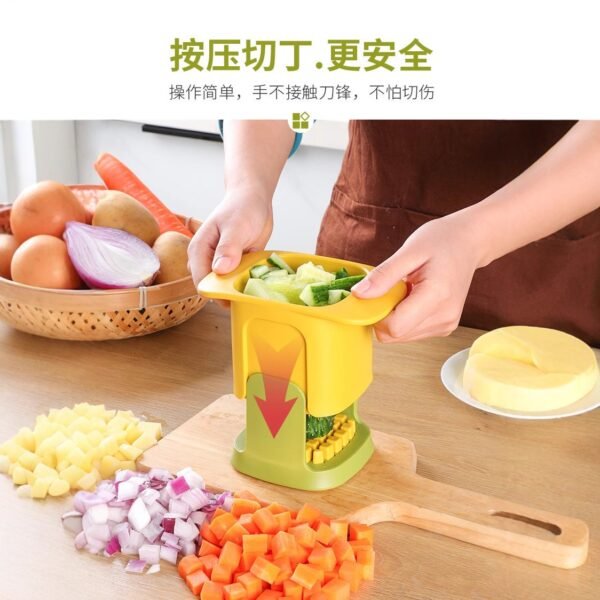 2-in-1 Vegetable Dicer & Slicer – Manual Press Style