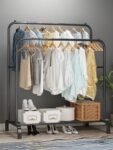 Heavy-Duty Clothing Rack with Bottom Storage