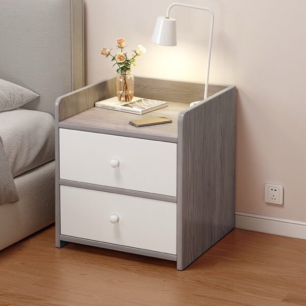 Modern Wooden Bedside Table with Drawers