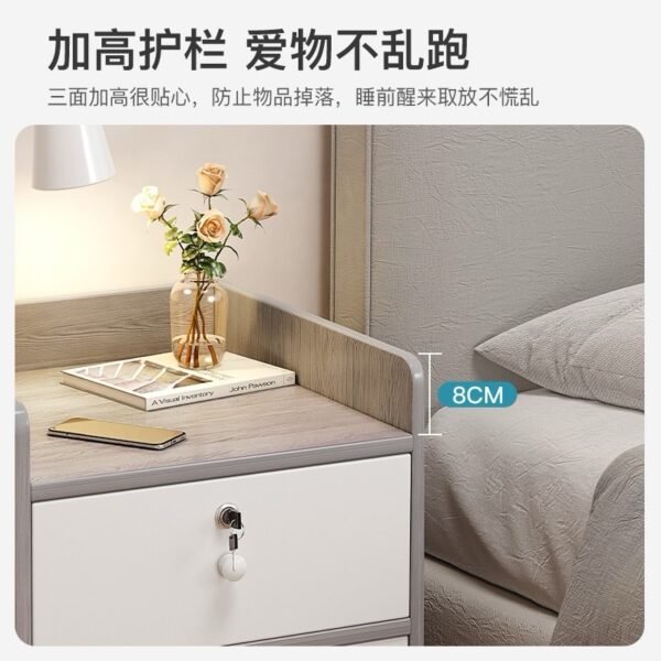 Modern Wooden Bedside Table with Drawers