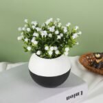 Mini Artificial Flower Pots in Modern Round Vase