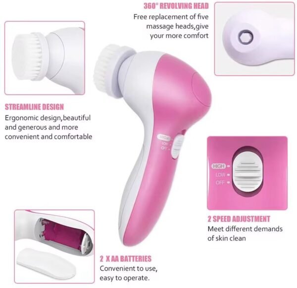 5-in-1 Electric Facial Cleansing & Beauty Massager