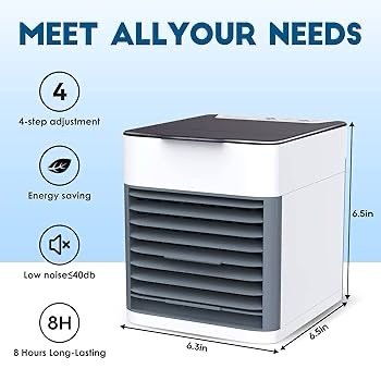 USB Mini Air Cooler & Humidifier – 3-in-1 Portable Desktop AC
