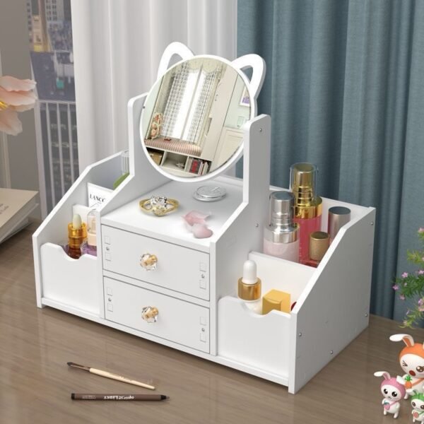 Vanity Organizer with Mirror (Kitty Ears/Square shaped)
