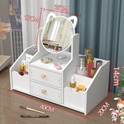Vanity Organizer with Mirror (Kitty Ears/Square shaped)