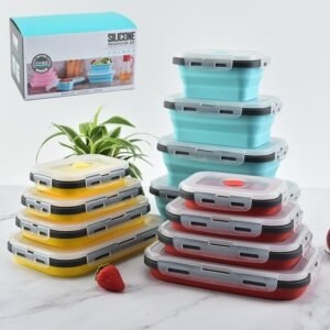 Collapsible Silicone Food Storage Box – 4pcs Set