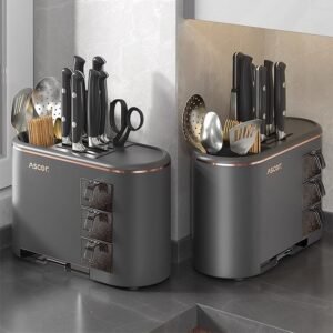 All-in-One Luxury Kitchen Knife & Utensil Organizer with Spice Drawers