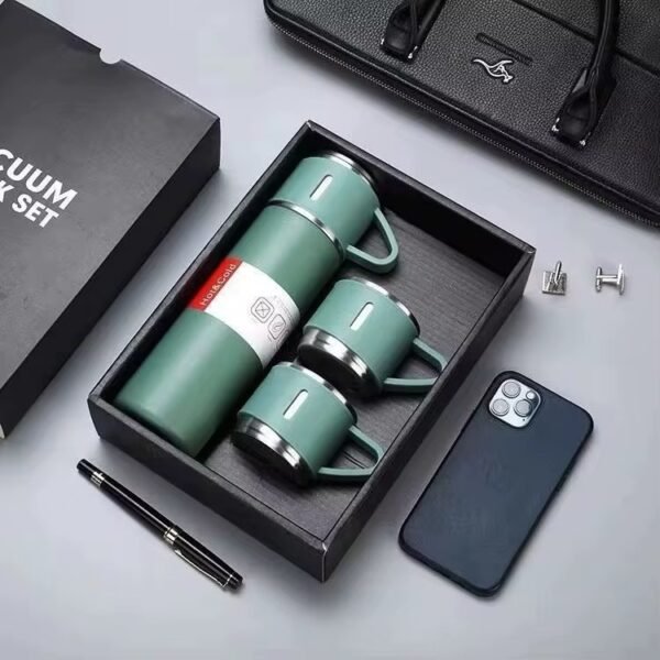 3-Piece Thermal Flask & Mug Gift Set