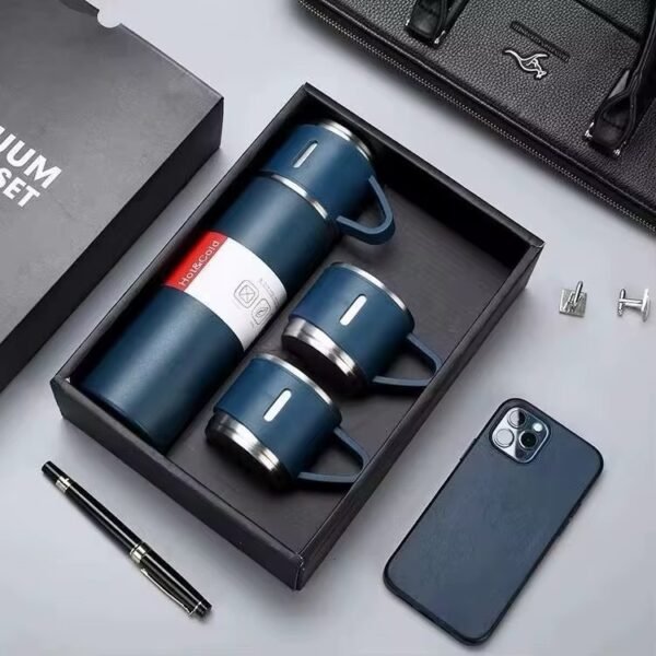 3-Piece Thermal Flask & Mug Gift Set
