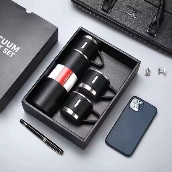 3-Piece Thermal Flask & Mug Gift Set