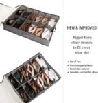 Extra Large Underbed Shoe Organizer (24 Compartments)