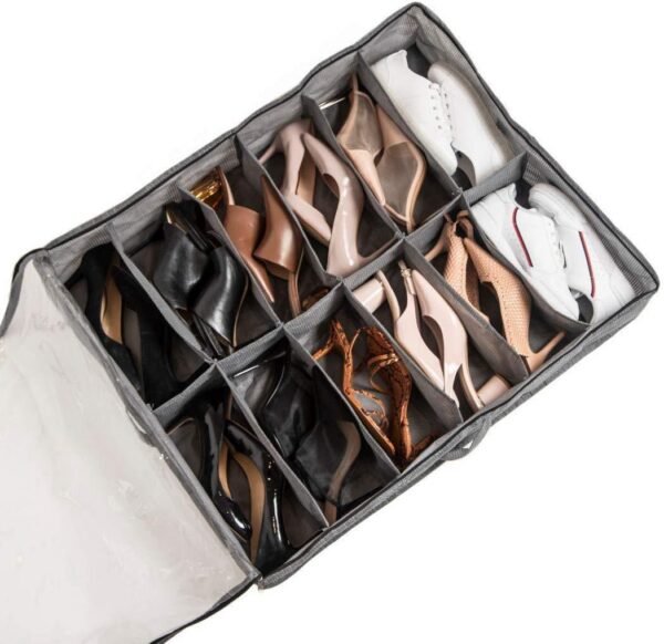 Extra Large Underbed Shoe Organizer (24 Compartments)