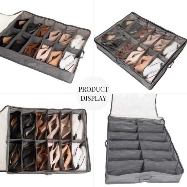 Extra Large Underbed Shoe Organizer (24 Compartments)