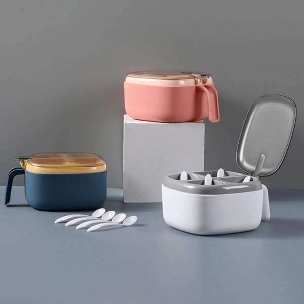 4-in-1 Spice Storage Container with Spoons & Lid