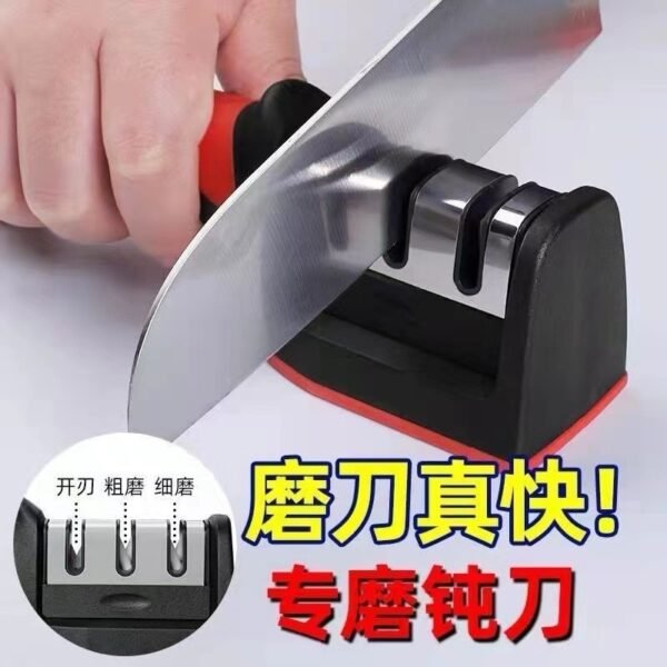3-Stage Kitchen Knife Sharpener – Manual Handheld