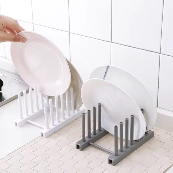 Adjustable Dish Drying Rack – Plate & Lid Holder