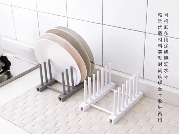 Adjustable Dish Drying Rack – Plate & Lid Holder
