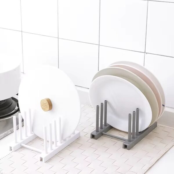 Adjustable Dish Drying Rack – Plate & Lid Holder