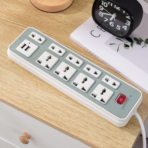 Multi-Socket Power Extension Board with USB Ports – 8 Outlets