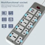 Multi-Socket Power Extension Board with USB Ports – 8 Outlets