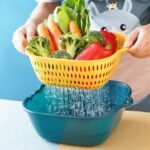 Double-Layer Drain Basket & Bowl Set – 6 Pieces
