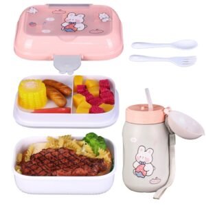 Kids Cartoon Lunch Box & Water Bottle Set