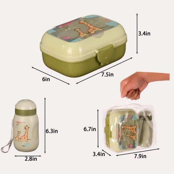 Kids Cartoon Lunch Box & Water Bottle Set