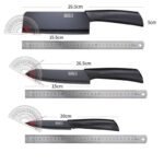 6-Piece Black Steel Kitchen Knife Set with Accessories