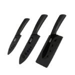 6-Piece Black Steel Kitchen Knife Set with Accessories