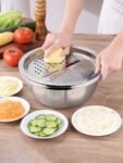3-in-1 Stainless Steel Basin, Colander & Grater Set